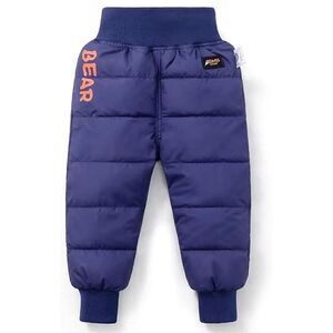 NEW HENORD Toddler Snow Pants Elastic Windproof Down Pants Lightweight Warm Wint